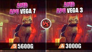  APU 5600G  VEGA 7  vs ATHLON 3000G  VEGA 3   Test in 15 Games  2022