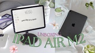 M2 iPad Air 2024 & Pencil Pro Unboxing I setup for students best apps & accessories