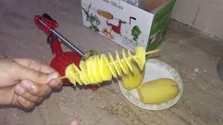 Potato Slicer Review  How To Use Spiral Potato Slicer