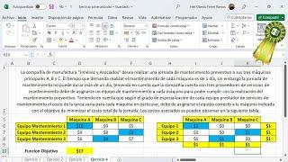 Problema de Asignación con Solver de Excel - Ejercicio Segundo