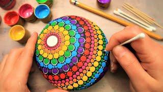 EASY Dot Art Mandala Rock Painting Using ONLY Qtip Toothpick Pencil Lip Balm tool  How To Lydia May