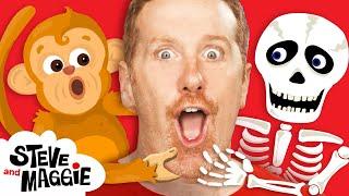 Hide and Seek with Monkeys + Halloween Party from Steve and Maggie  Story for Kids  Wow English TV