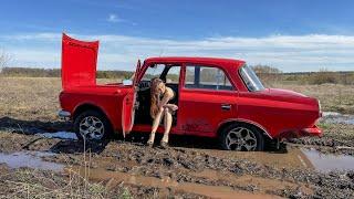 CAR STUCK  Ellie got stuck in the mud wearing heels and barefoot