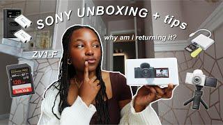 UNBOXING Sony ZV-1F Camera with accessories   1-month review + TIPS  im returning it...lol