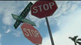 Destroyed stop signs create traffic nightmares after Irma