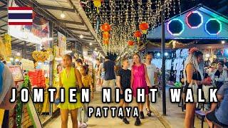 【4K】Jomtien Night Market Walking Tour  Thailand 2024  