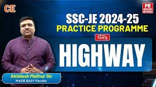 LIVE SSC-JE 2024-25 Practice Programme  Highway  Civil Engineering  MADE EASY