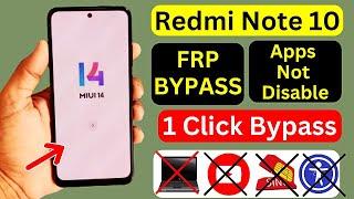 Redmi Note 10 Miui 14 FRP Bypass Without PC 2024  Apps Not Disable  Google Account Unlock Method