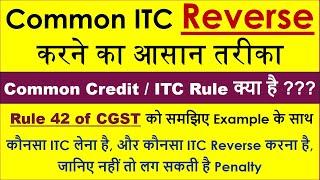 Common Credit Ka Reversal Kaise Karen  Rule 42 of CGST  Input Tax Credit  ITC Reversal  GST ITC