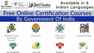 eSkill India  Free  Online Courses by Government Of India  Free Certificate  #Skillindia