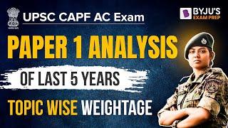 UPSC CAPF AC Exam 2023 CAPF AC Exam Paper 1 Analysis of Last 5 Years I CAPF Exam Preparation