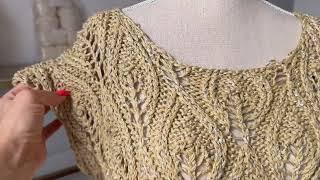 Что Вяжу Летом? Джемпер Узором Листья Продвижения Планы #knitting #вязание #вязаниекрючком
