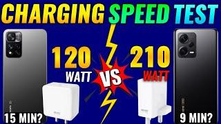 WORLD FIRST POWERFUL 210w CHARGER VS 120w CHARGER  SPEED TEST 