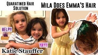 No Haircuts during quarantine Mila & Emma have a home remedy  DIY Salon & Hair styles