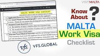 MALTA VISA Checklist by VFS Global Malta Work Visa Malta Work Permit VFS Checklist for Malta Visa