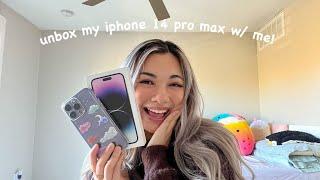 unbox my iphone 14 pro max deep purple 512 gb & accessories w me + iphone 13 & 14 comparison