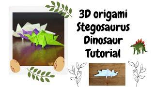 Origami Dinosaur Stegosaurus  How to fold an origami Stegosaurus  Twins O and A  DIY Origami