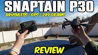 Snaptain P30 Foldable 249g Brushless GPS Drone Review #snaptain