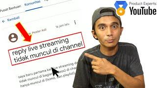 JADI HILANG  Reply Live Streaming KOK Tidak Muncul ⁉️ di Video Pada Channel ‼️ Pakar Produk YouTube