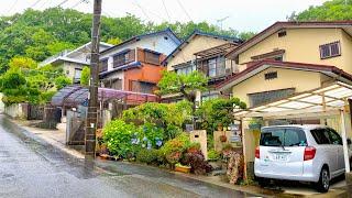 4K Japan Walk - Heavy Rainy Day  Modern Japanese Houses   Residential Walking Tour in Nagoya