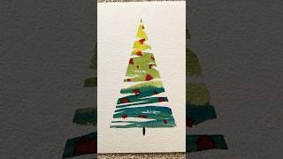 Christmas tree card tutorial #everydaywatercolor #art #watercolourist