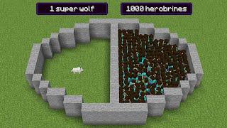 1 super wolf vs 1000 herobrines who will win?