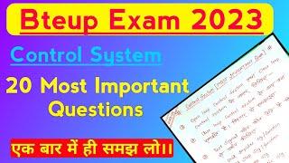 20 Most Important Questions  Control System  Elective Subject  Electronics 6th Sem