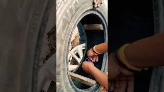 Tyre Puncture Repair  Patch Pasting In Puncture Hole ️  Best Patch  Tire  Part 8 