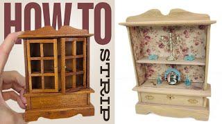 Dollhouse Miniature furniture flip Stripping with household products