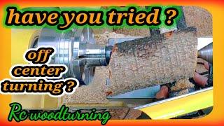 wood turning - off center pine branch