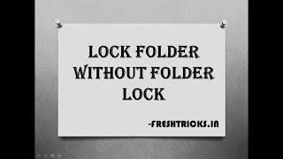 lock folder without softwere with cacls command