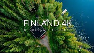 FLYING OVER FINLAND 4K Ultra HD - Relaxing Music with Beautiful Nature Scenery for Study