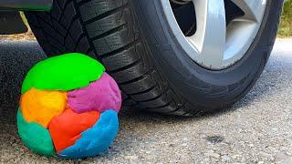 EXPERIMENT CAR VS PLAY DOH BALL BALLOONS SLIME SPIKE JCB CRUSHING CRUNCHY & SOFT THINGS BY CAR 