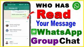 how to find who read message in whatsapp group  how many delivered  step by step