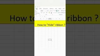 How to hide ribbon in ms excel?#shorts#excelvideos #excelshorts#shortsvideos#trending#trendingshorts