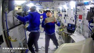 See Chinas Shenzhou 17 crew eat work and look at Earth from the Tiangong space station