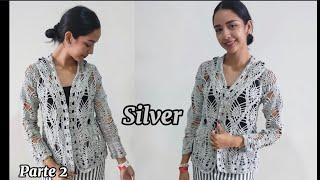 SUÉTER O CHAQUETA A CROCHET CON PUNTADA DE PIÑAS “SILVER” PARTE 2