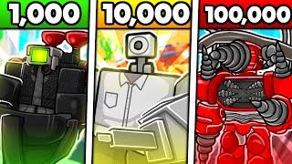  COLLECTED INVENTORY FOR 1000  10000  100000 GEMS in Toilet Tower Defense