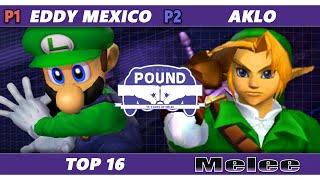 Pound 2021 Top 16 - Eddy Mexico Luigi Vs. Aklo Link SSBM Melee Tournament