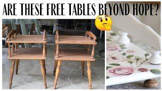 Repurposed End Tables  Furniture Flips Table MakeoversOutdated Furniture MakeoverEnd Table Flips