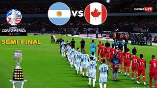 Argentina Vs Canada - Semi Final Copa America 2024 - Full Match All Goals  Realistic PES Gameplay