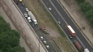 1 injured in I-80 crash in Joliet westbound lanes closed in area