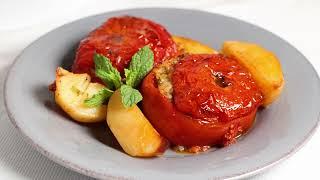 How to make Traditional Greek Gemista - Stuffed tomatoes recipe  GreekCuisine