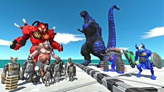 Mutant Primates Rescues Ocean Shin Godzilla + Ocean Golem and Fight  -Animal Revolt Battle Simulator