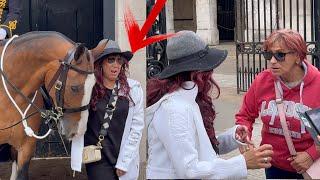 Elderly Lady Confronts a Tourist for Grabbing the Horse Reins