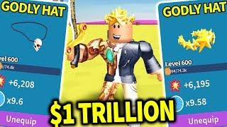 I got the BEST GODLY HAT and became the RICHEST PLAYER in Unboxing Simulator Roblox