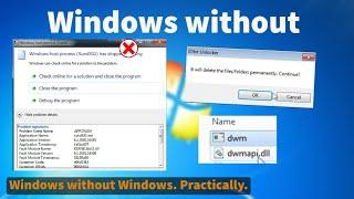 Windows without Desktop Window Manager dwm.exe