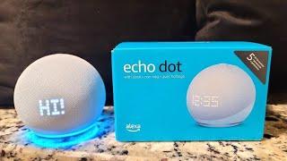 AMAZON ECHO DOT 4TH GEN WITH CLOCK  SMART SPEAKER WITH POWERFUL BASS LED DISPLAY AND ALEXA BLUE