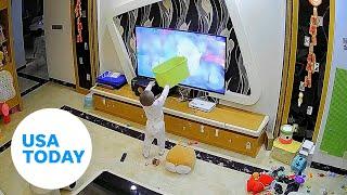 Toddler smashes TV screen after mistaking show for an interactive game  USA TODAY