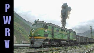 Chinese Railways - DF Diesel Start Up at Yuexi Very Rare Footage of Vintage Locomotive in Sichuan